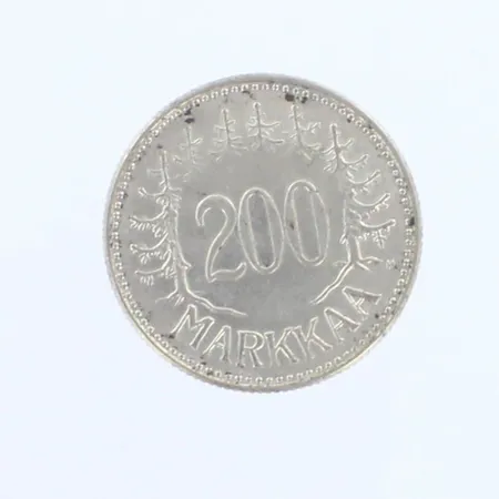Hopearaha 200 markkaa, 500hopea ,paino 8,2g 