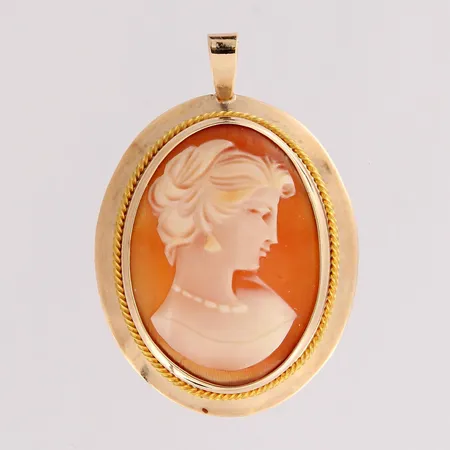 Camee-riipus, korkeus 35mm, 585br, paino 4,1g Paino: 4,1 g