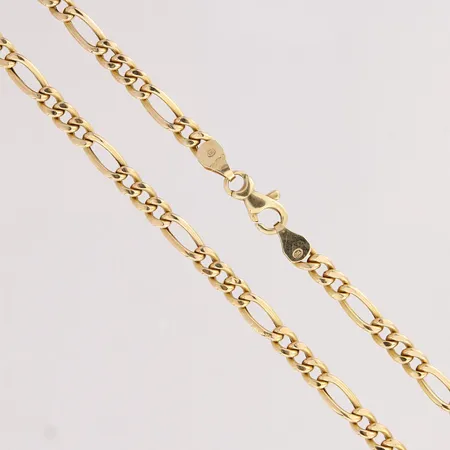 Figaro-kaulaketju, pituus 52cm, 585, paino 8,9g Paino: 8,9 g