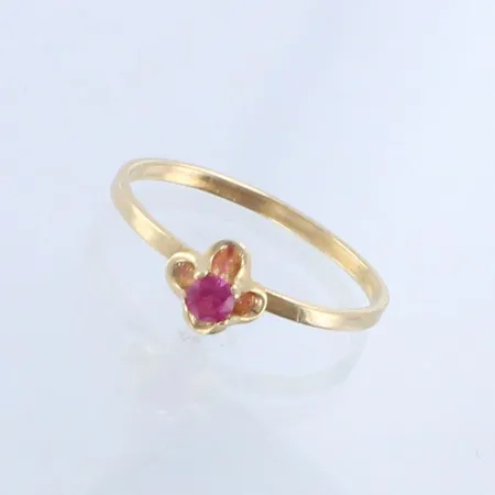 Kivisormus, käytön jälkiä, koko 15¼, 585br, paino 0,9g