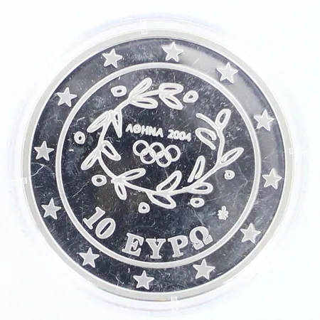 Juhlaraha, 10 euroa, Ateena 2004, 925, paino 34,0g 