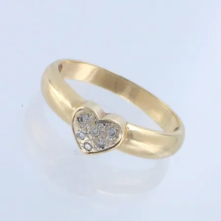 Timanttisormus 6xn.0.01ct, koko 17½, 585, paino 2,8g