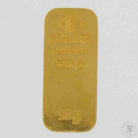 Kultaharkko, Degussa, käytön jälkiä, 999, paino 50,0g