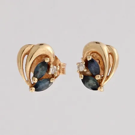 Kivikorvakorut timanteilla 2xn.0.01ct, Ø 7mm, 585br, paino 0,9g Paino: 0,9 g