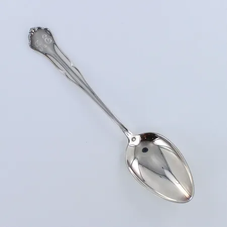 Ruokalusikka, Chippendale, kaiverrettu, pituus 158mm, paino 32,6g 