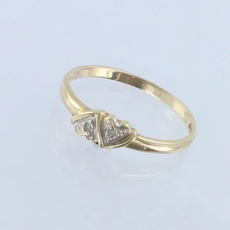 Timanttisormus 2xn.0.005ct, koko 18, 585, paion 1,4g 