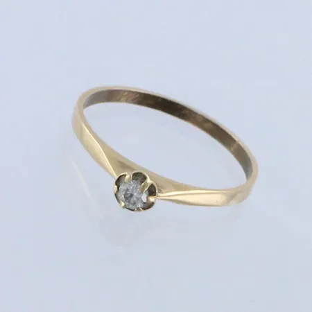 Timanttisormus 1xn.0.09ct, koko 18, 585, paino 1,4g 