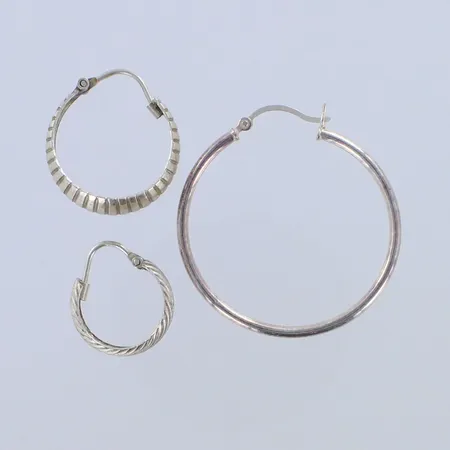 Kolme korvarengasta, Ø16-36mm, 925, paino 4,5g 