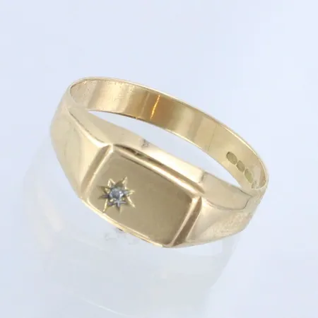Kantasormus timantilla 1xn.0.005ct, koko 21, 585, paino 3,0g 