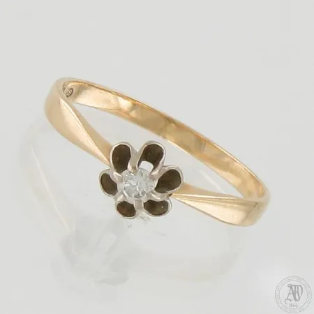 Timanttisormus 1xn.0.07ct, koko 18, 585, paino 1,6g Paino: 1,6 g
