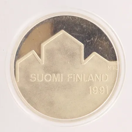 Juhlaraha, nimellisarvo 100mk, Suomi, 1991, 830, paino 24,2g 