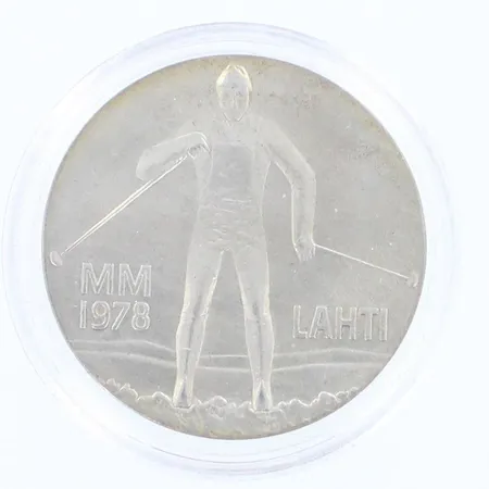 Juhlaraha Suomi, Lahti MM 1978, nimellisarvo 25mk, kotelo, 500, paino 26,2g 
