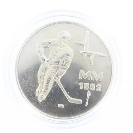 Juhlaraha Jääkiekon MM-1982, nimellisarvo 50mk, 500, paino 23,0g 