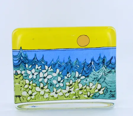 Lasikortti, Iittala, lämpö auringon, Heljä Liukko-Sundström, mitat 80x100mm Lähetetään postipakettina.