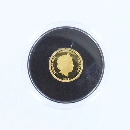 Kultaraha Elizabeht II, 5 dollaria, Cygnus cygnus, 2018, 999, paino 0,5g 