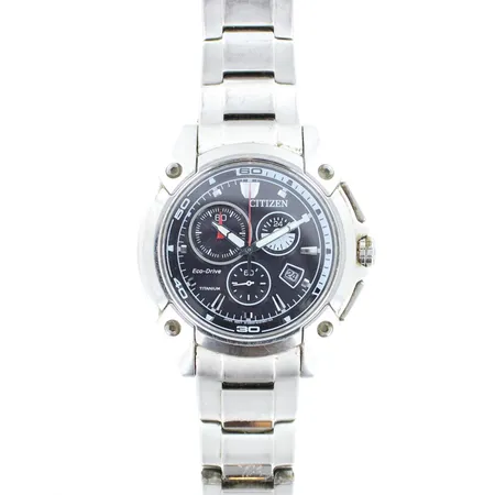 Teräsrannekello Citizen Eco-Drive Marinaut, H500-S068801, Eco-Drive, taulun Ø 43mm, rannekeen pituus 20cm,  pieniä käytön jälkiä, sarjanumero 081021562