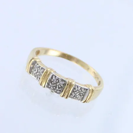 Timanttisormus 12xn.0.005ct, koko 18, 585, paino 2,2g 