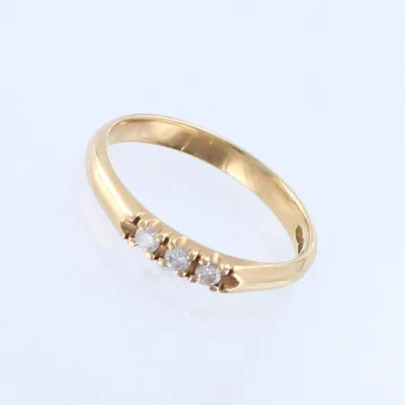 Timanttisormus 3xn.0.02ct, koko 16½, 585, paino 2,0g 