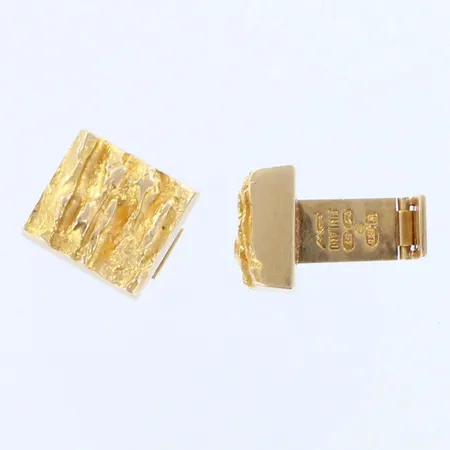 Kalvosinnapit Lapponia, design Björn Weckström, vuodelta 1971, mitat 13,3x14,4mm, 585, paino 12,9g  