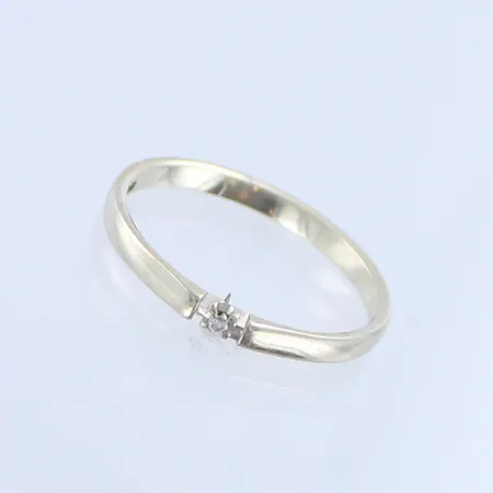Timanttisormus 1x0.005ct, kok o 17, 585 valkokulta, paino 1,4g 