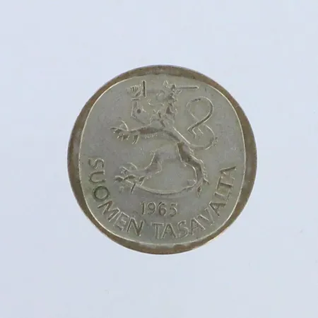 Markka, 1965, käytön jälkiä, 333hopea, paino 6,3g Paino: 6,3 g