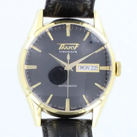 Teräsrannekello Tissot Visodate automatic päivyrillä, 25 jewels, safiirilasi, nahkaranneke, Ø 40mm, rankkeen pituus 185m, ref T019430A