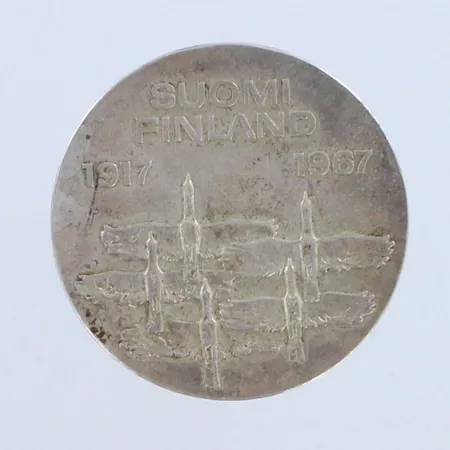 Juhlaraha Suomi Finland 1917-1967, nimellisarvo 10mk, 900, paino 24,0g Paino: 24 g