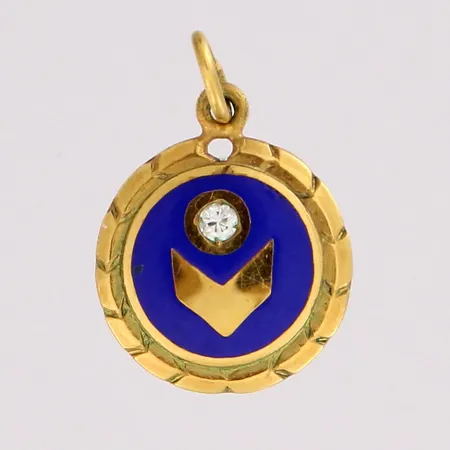 Timanttiriipus emaloitu 1xn0.02ct, korkeus 17mm, 585br, paino 1,5g