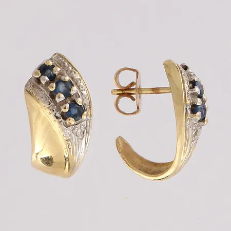 Sinisafiirikorvakorut, korkeus 16mm, 585br, paino 3,3g