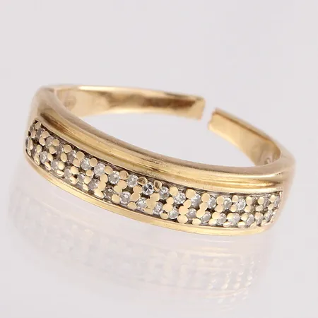 Viallinen timanttisormus 40xn.0.005ct, 585, paino 2,9g 