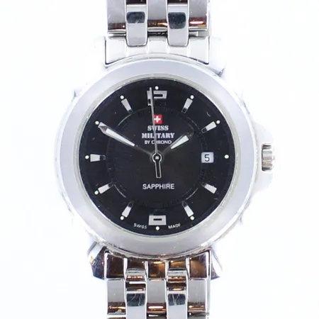 Teräsrannekello Swiss Military, by chrono, 20001 Heidi, taulun Ø 28mm, rannekkeen pituus 170mm, quartz:paristo loppunut