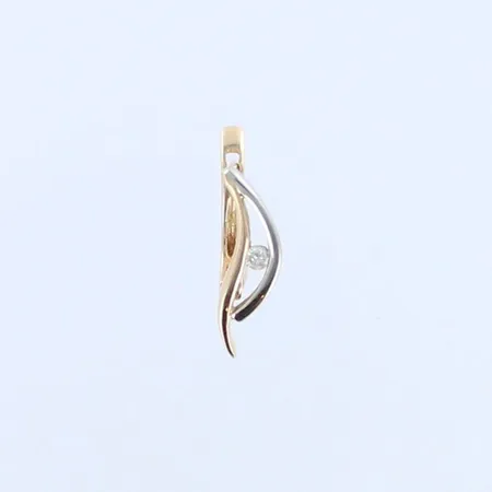 Timanttikorvakoru 1xn0.03ct, korkeus 20mm, 585 kelta- ja valkokulta, paino 1,5g 