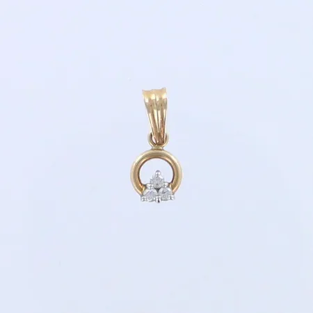 Timanttiriipus 3xn.0.01ct, korkeus 15mm, 585 kelta- ja valkokulta, paino 0,6g 