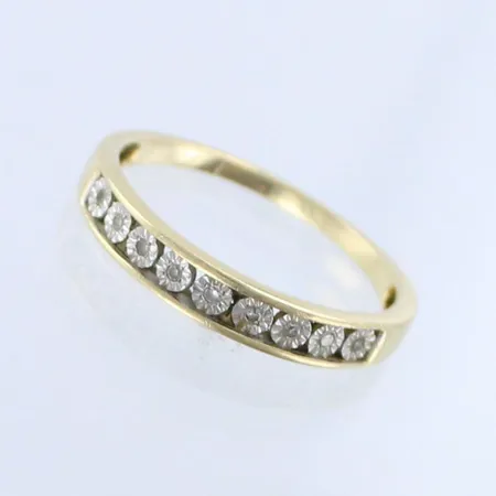 Timanttisormus 9xn0.005ct, koko 18, 585, paino 1,8g 