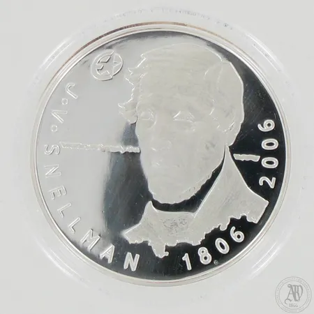 Juhlaraha J.V. Snellman 2006, nimellisarvo 10 euroa, 925, paino 25,5g Paino: 25,5 g
