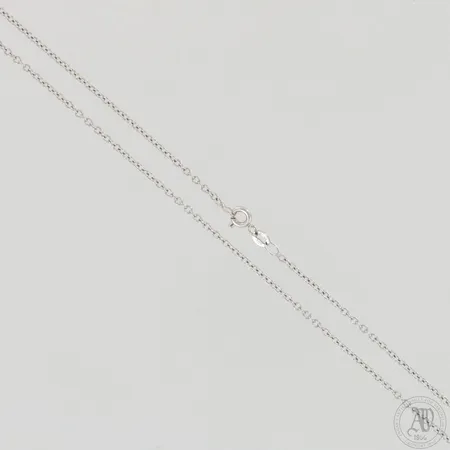 Ankkurikaulaketju, pituus ja leveys 42,5cm ja 1,7mm, 585 valkokulta, paino 2,8g Paino: 2,8 g