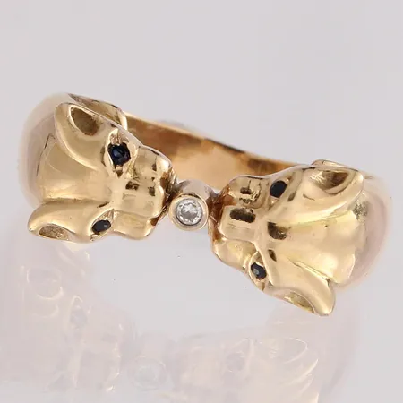 Timanttisormus kivillä 1xn0.02ct, koko 18, 585br, Paino: 6,6 g
