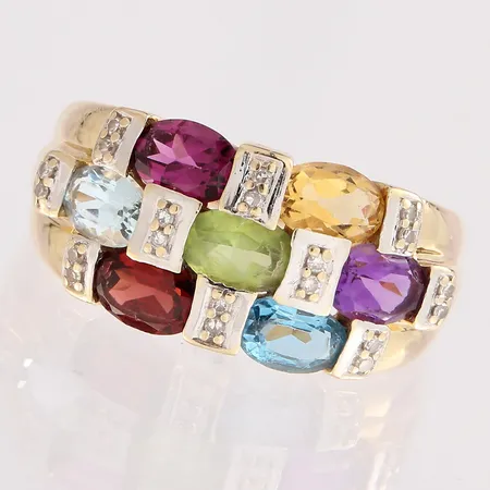 Timanttisormus kivillä, 20xn.0.005ct, koko 19½, 585br, Paino: 4,8 g