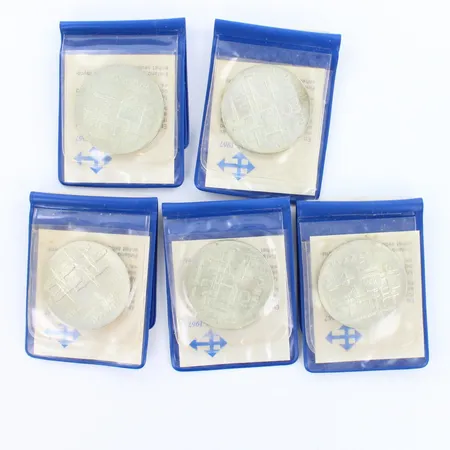 Viisi juhlarahaa Suomi Finland 1917-1967, nimellisarvo 10mk, 900, paino 120,0g