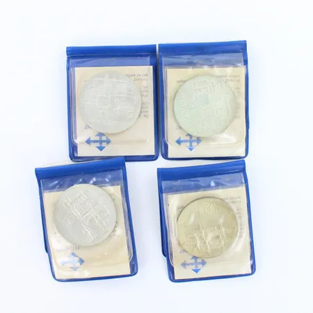 Neljä juhlarahaa Suomi Finland 1917-1967, nimellisarvo 10mk, 900, paino 96,3g