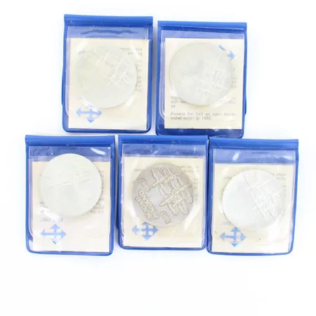 Viisi juhlarahaa Suomi Finland 1917-1967, nimellisarvo 10mk, 900, paino 120,1g