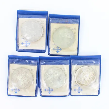 Viisi juhlarahaa Suomi Finland 1917-1967, nimellisarvo 10mk, 900, paino 119,9g