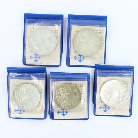 Viisi juhlarahaa Suomi Finland 1917-1967, nimellisarvo 10mk, 900, paino 120,2g
