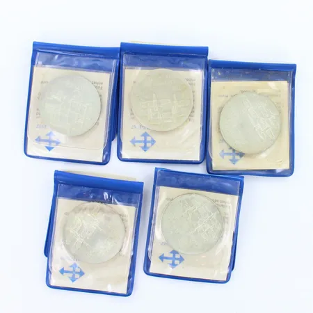 Viisi juhlarahaa Suomi Finland 1917-1967, nimellisarvo 10mk, 900, paino 120,1g