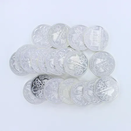 20 hoperahaa, Itävalta 2013 ja 2014 , Wiener Philharmoniker, nimellisarvo 30 euroa, 999, paino 623,5g