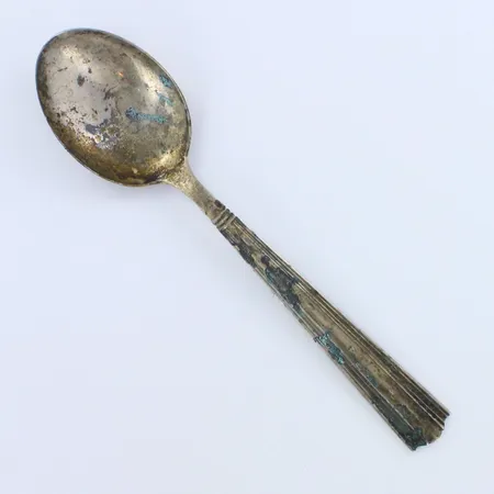 Ruokalusikka, Margit, käytön jälkiä, pituus 160mm, 916, paino 28,0g 