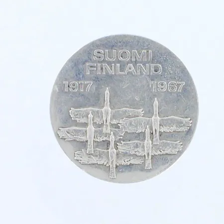 Juhlaraha Suomi Finland 1917-1967, nimellisarvo 10mk, 900, paino 24,0g
