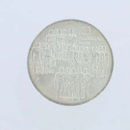 Juhlaraha, nimellisarvo 10mk, vuodelta 1977, 500, paino 21,3g