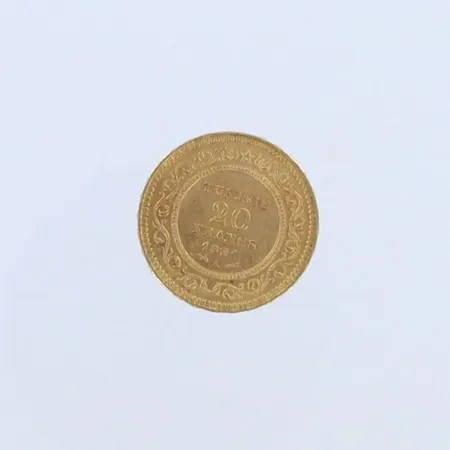 Kultaraha  20 Francs - Ali III , 900, paino 6,5g 