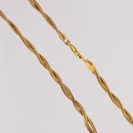 Kaulaketju, käytön jälkiä, pituus 50cm, leveys 3mm, 585, Paino: 6,9 g